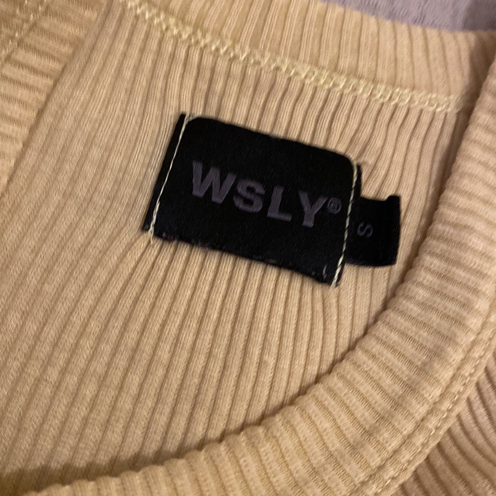 WSLY Yellow Ribbed Tank Top. Size S - Picture 5 of 6